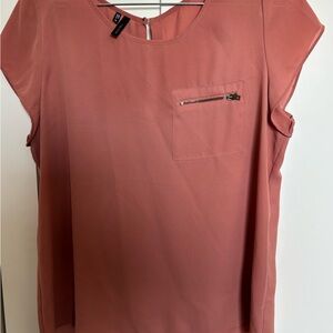 Maurices Pink and Orange Cap Sleeve Boxy Blouse
